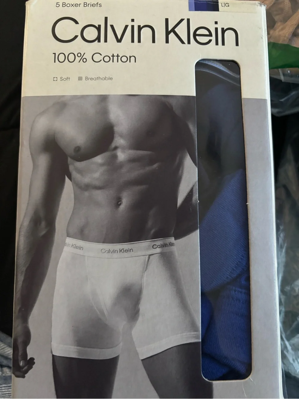 NIB Calvin Klein Men's Cotton Boxer Briefs - Blue 5-Pack